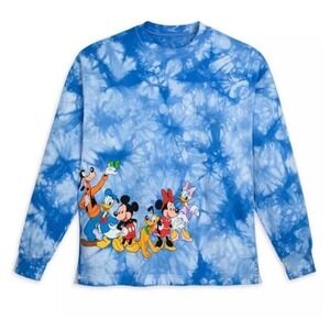 NWT Disney Resort All Over Tie Dye Long Sleeve Mickey & Friends Large